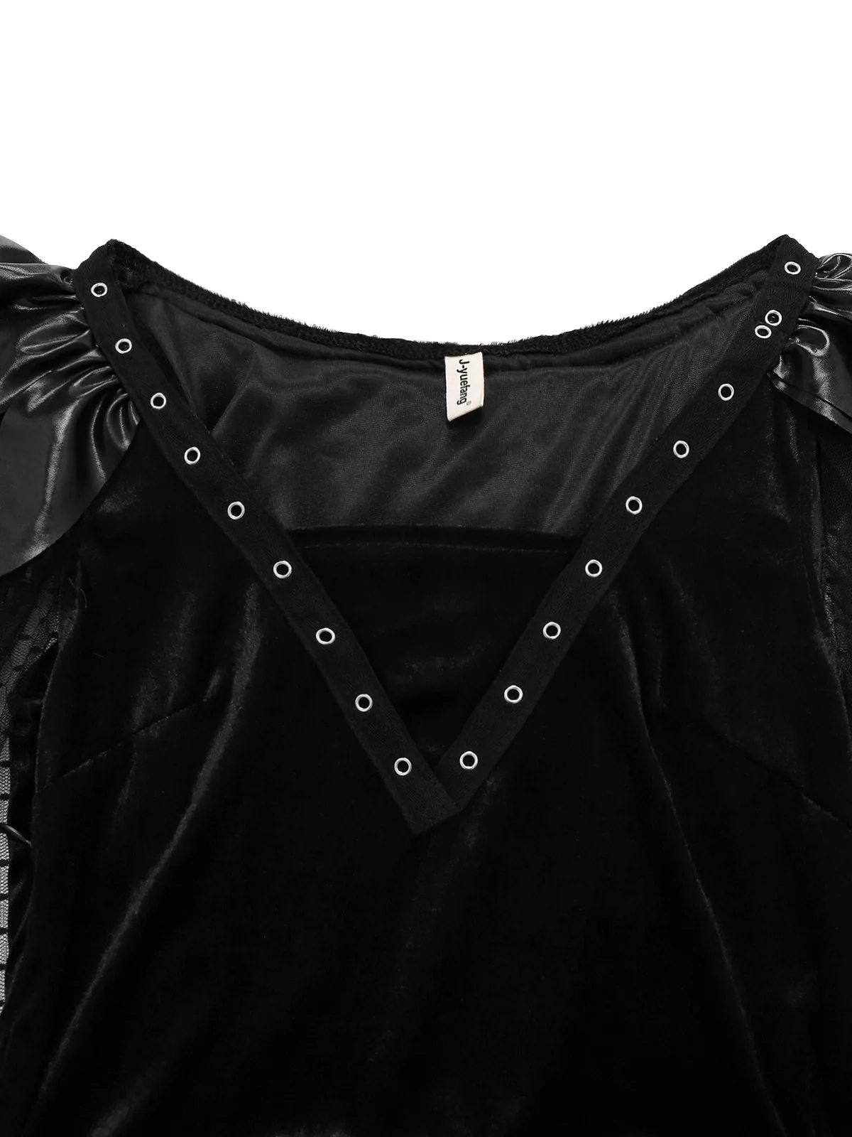 Black 1980s Devil Bat Punk Style Mesh Dress - Image 4