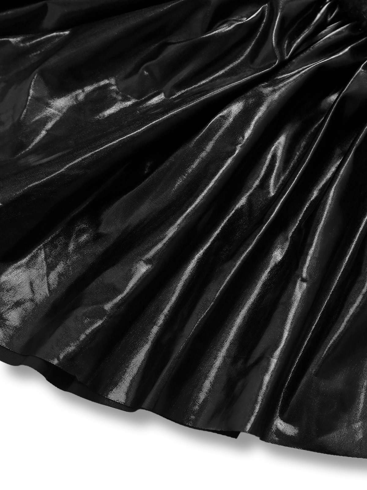 Black 1980s Devil Bat Punk Style Mesh Dress - Image 5