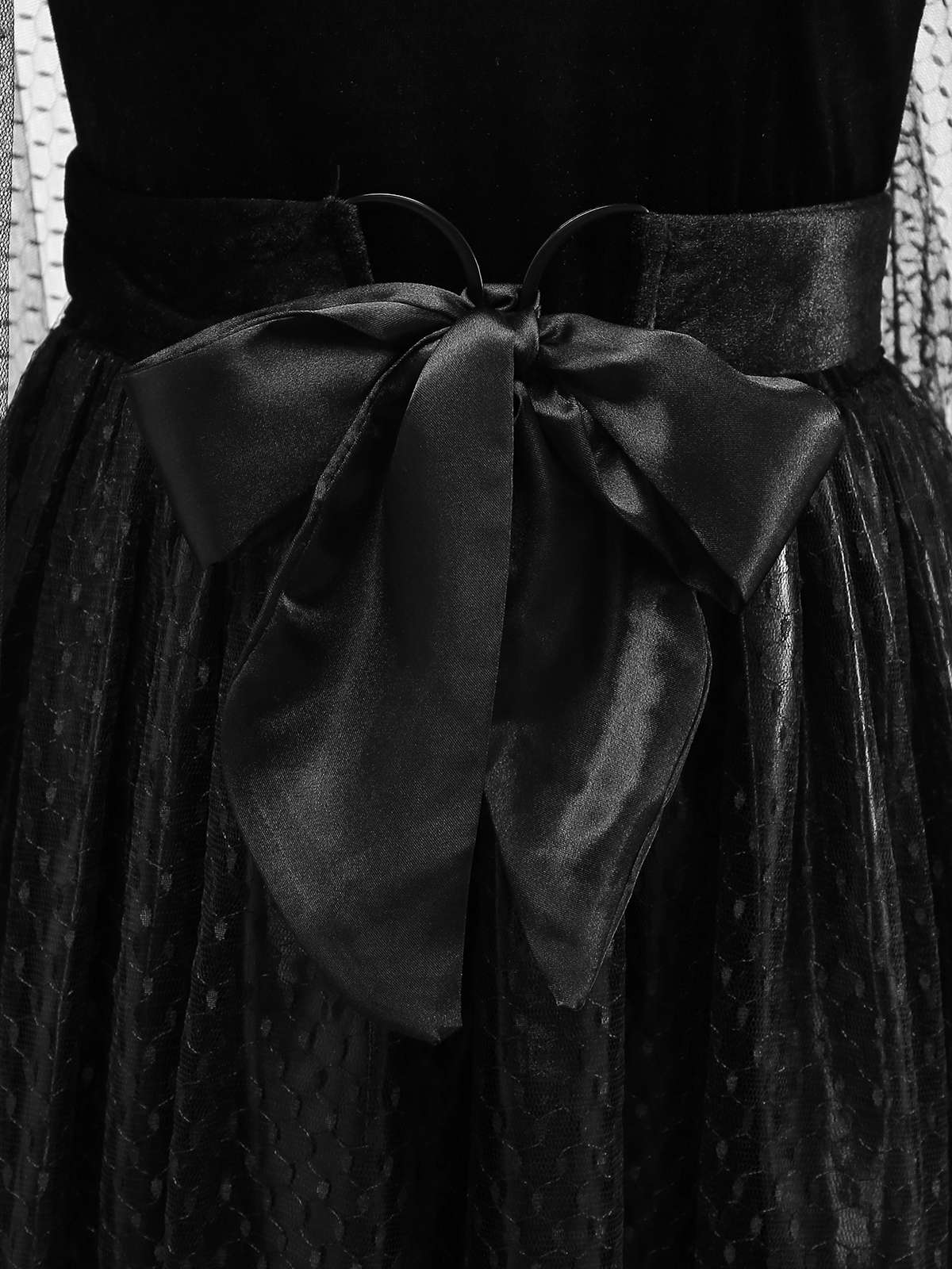 Black 1980s Devil Bat Punk Style Mesh Dress - Image 6