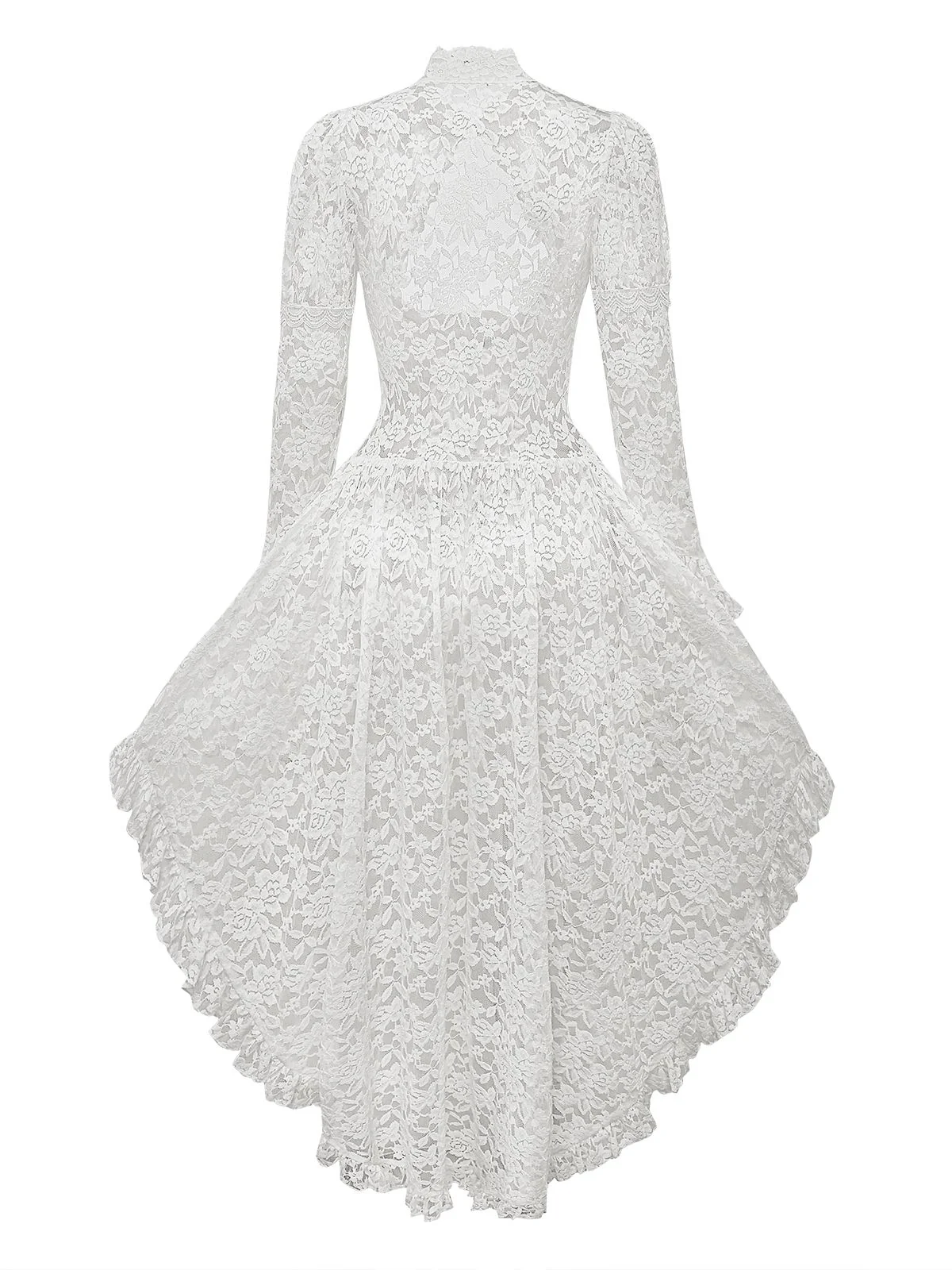 [Pre-Sale] Black 1980s Gigot Sleeve Victorian Lace Dress - Image 4