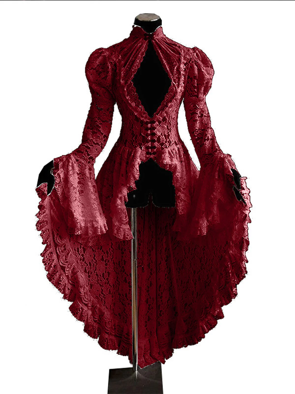 [Pre-Sale] Black 1980s Gigot Sleeve Victorian Lace Dress - Image 9