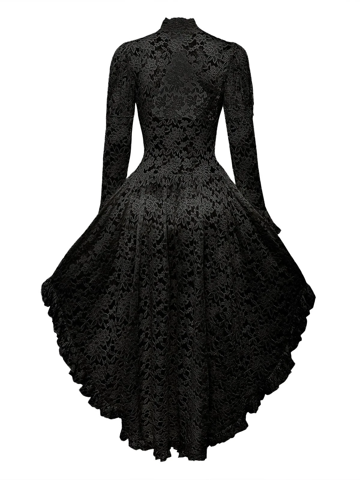 [Pre-Sale] Black 1980s Gigot Sleeve Victorian Lace Dress - Image 2