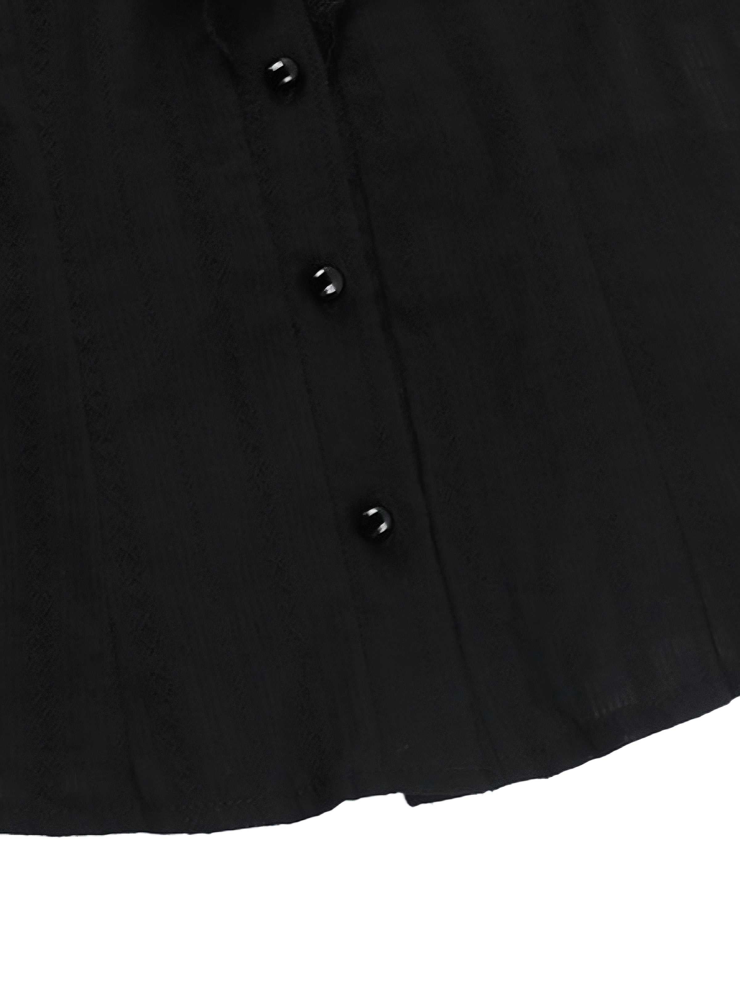 Black 1980s Gothic Pure Cotton Ruffled Blouse - Image 5