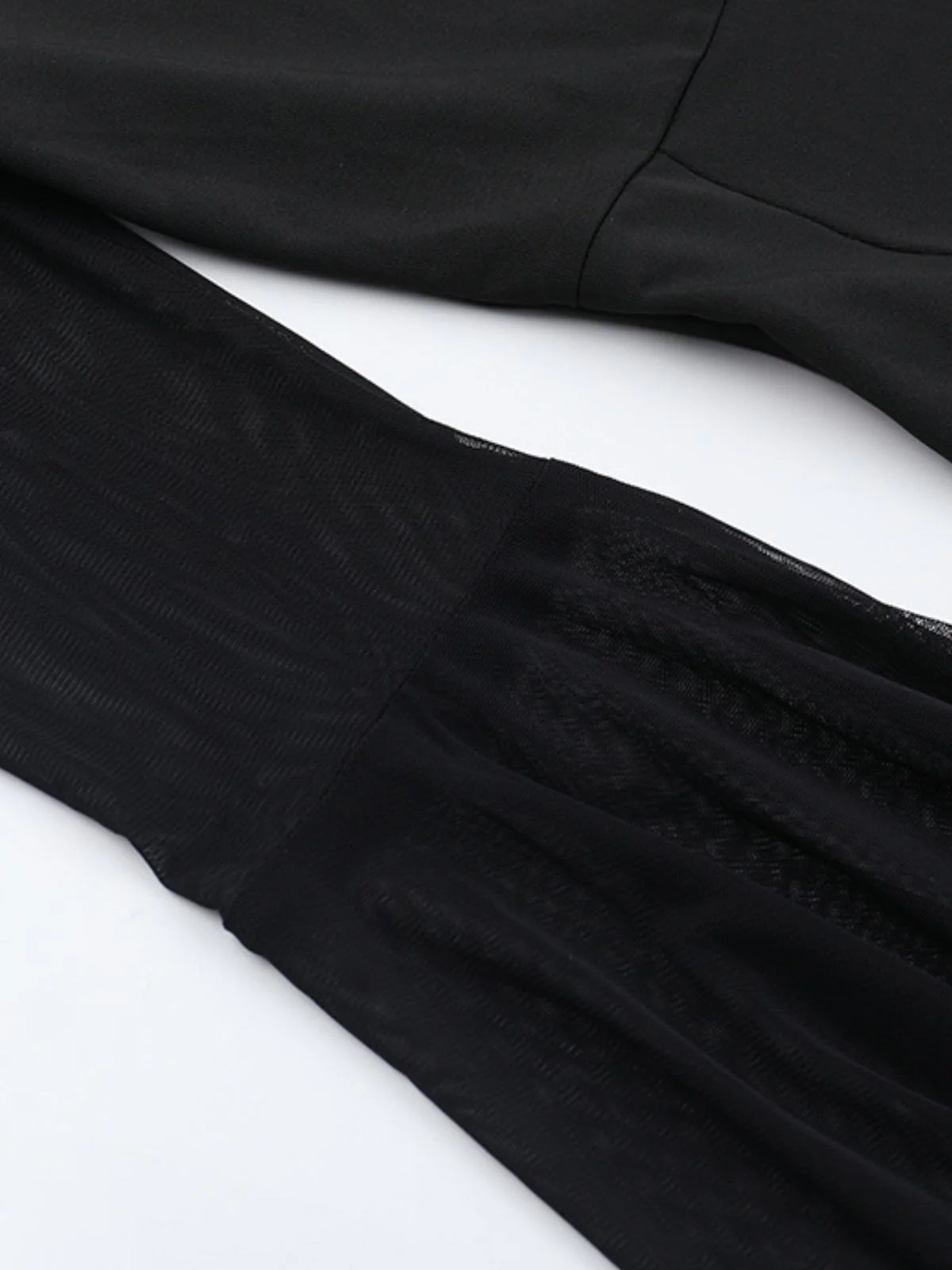 Black 1980s Gothic Sheer Sleeve Corset Slit Dress - Image 15