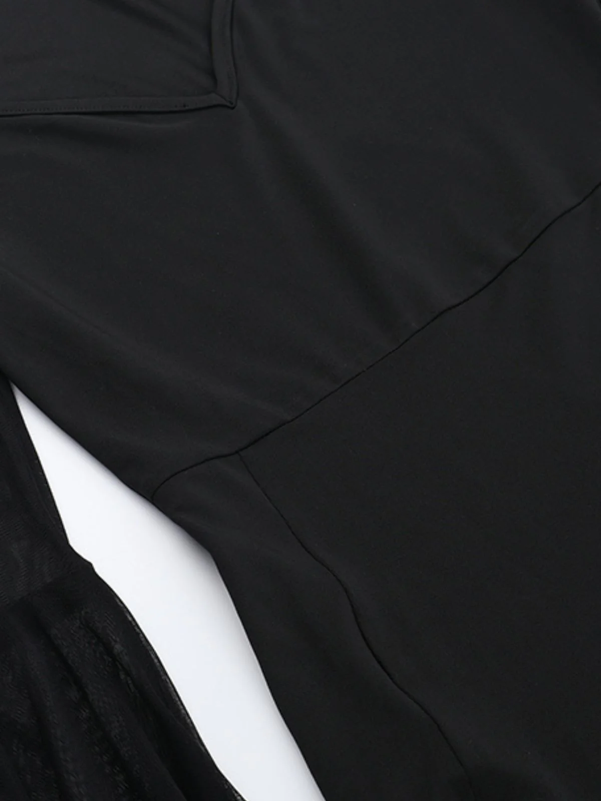 Black 1980s Gothic Sheer Sleeve Corset Slit Dress - Image 16