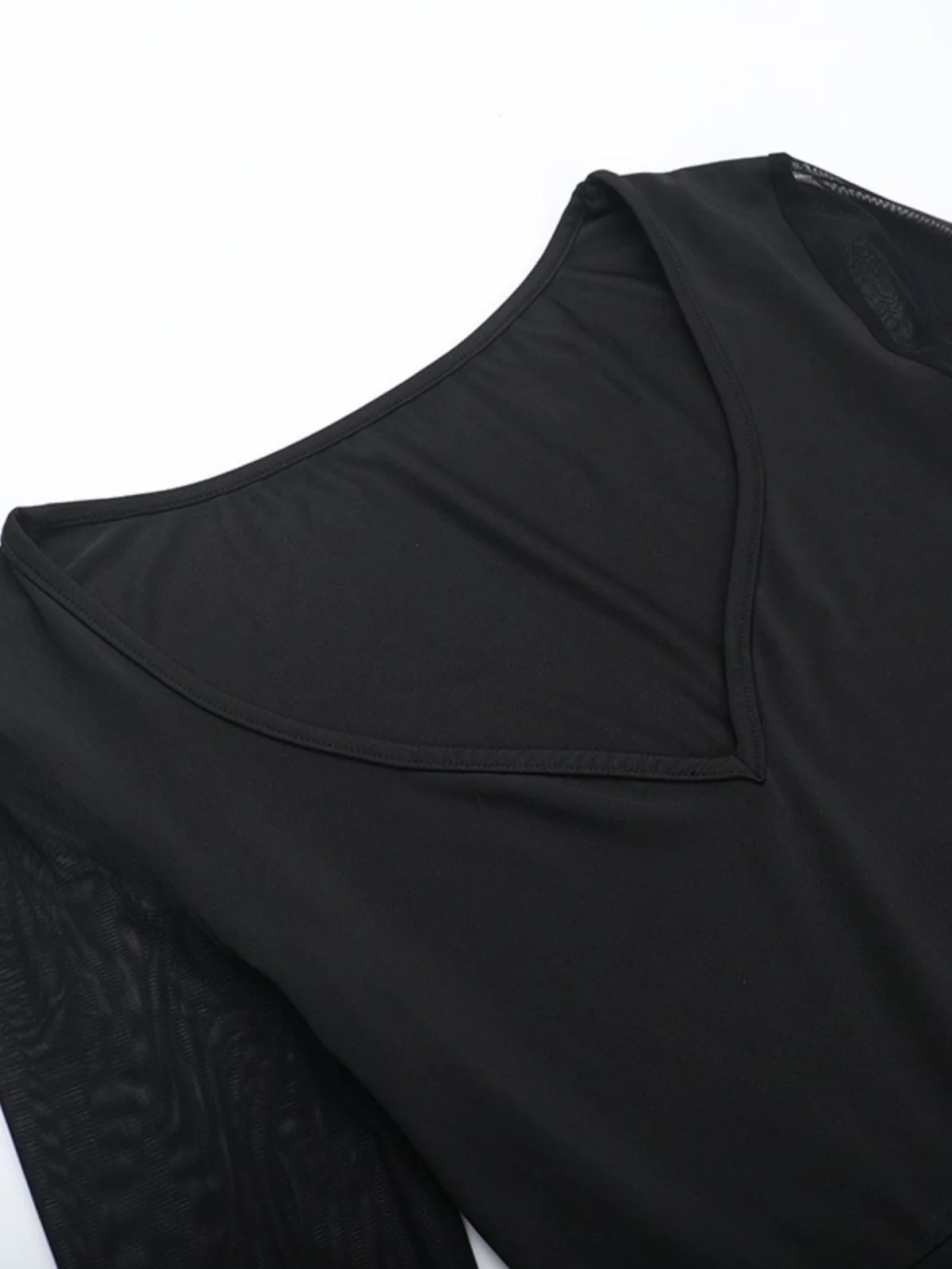 Black 1980s Gothic Sheer Sleeve Corset Slit Dress - Image 9