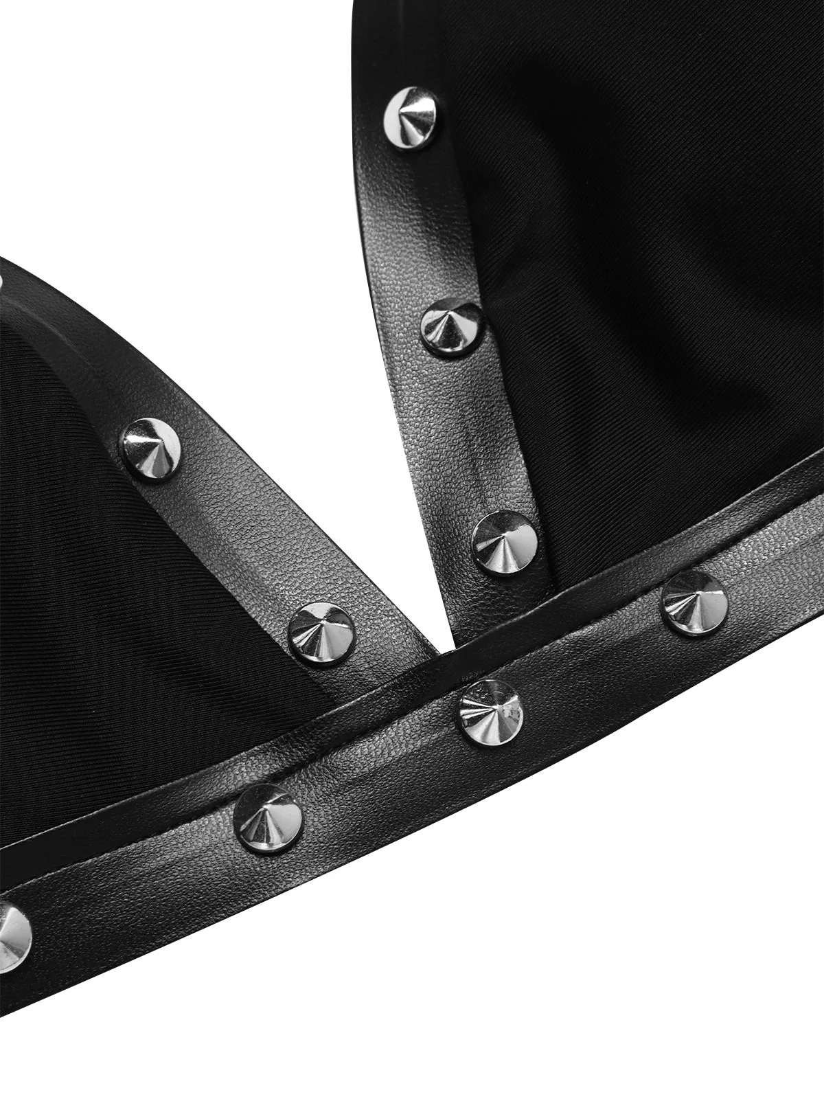 Black 1980s Gothic Spider Web Rivets Bikini Set - Image 5