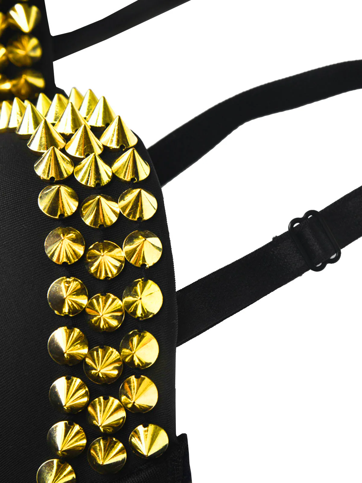 Black 1980s Halloween Punk Rivet Gothic Camisole - Image 4