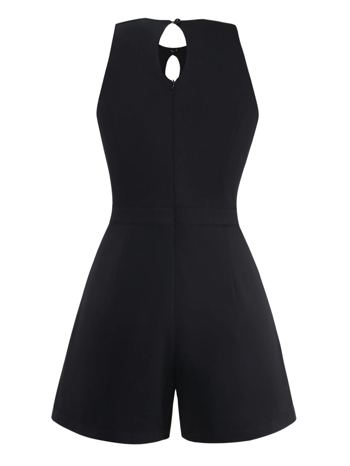 [Pre-Sale] Black 1980s Halter Sleeveless Bow Hollow Romper - Image 4
