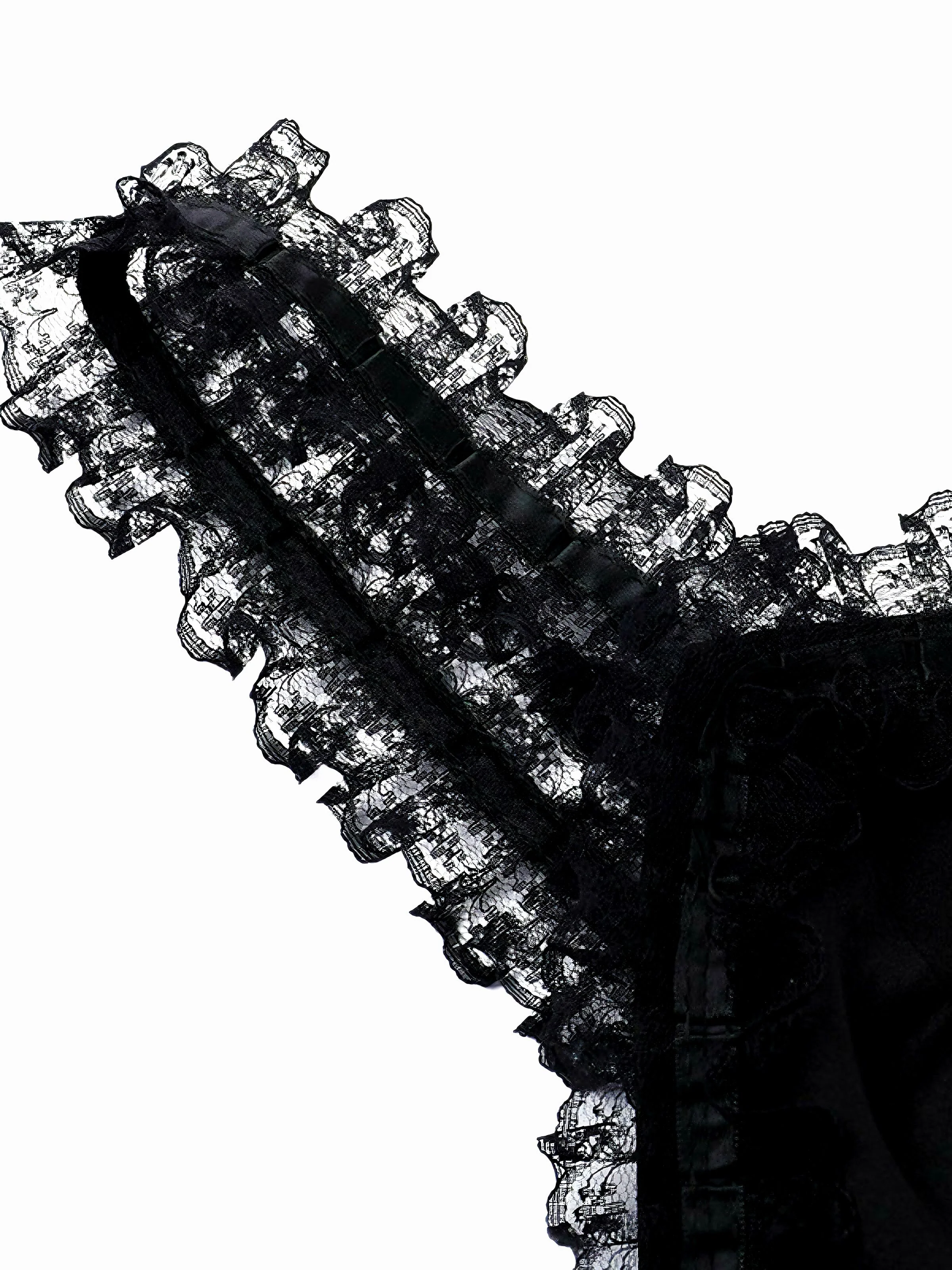 Black 1980s Punk Metal Belted Patchwork Dress - Image 4