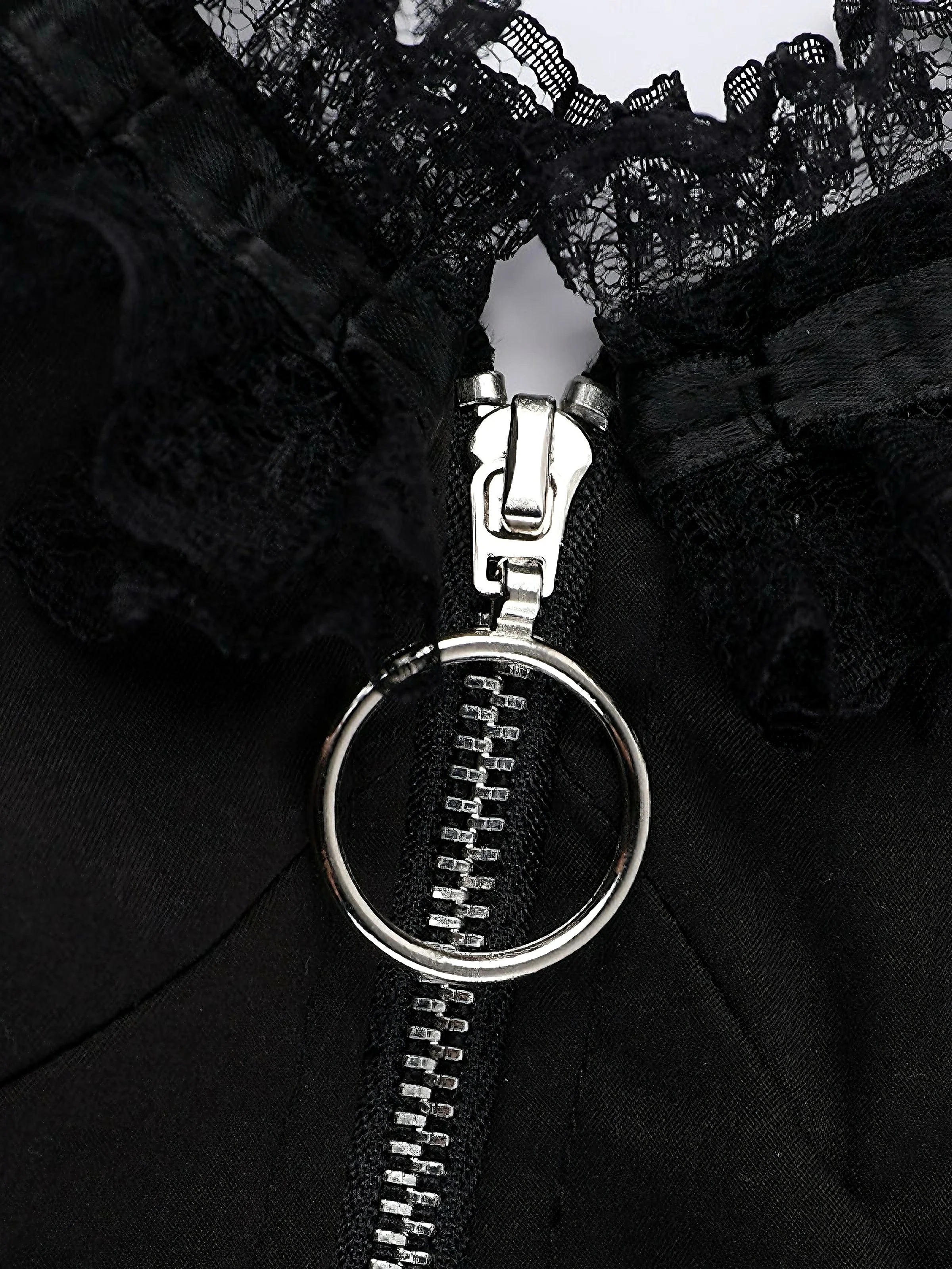 Black 1980s Punk Metal Belted Patchwork Dress - Image 5