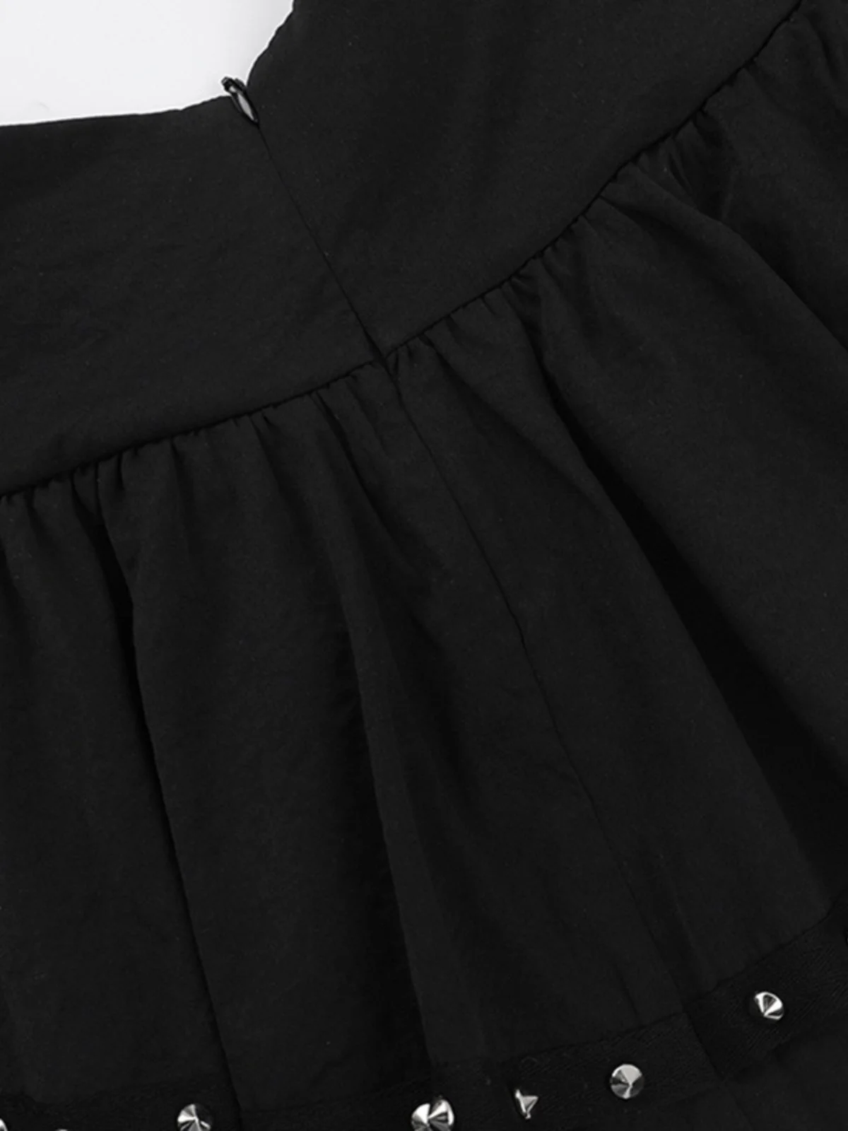 Black 1980s Punk Metal Button Lace-Up Skirt - Image 4