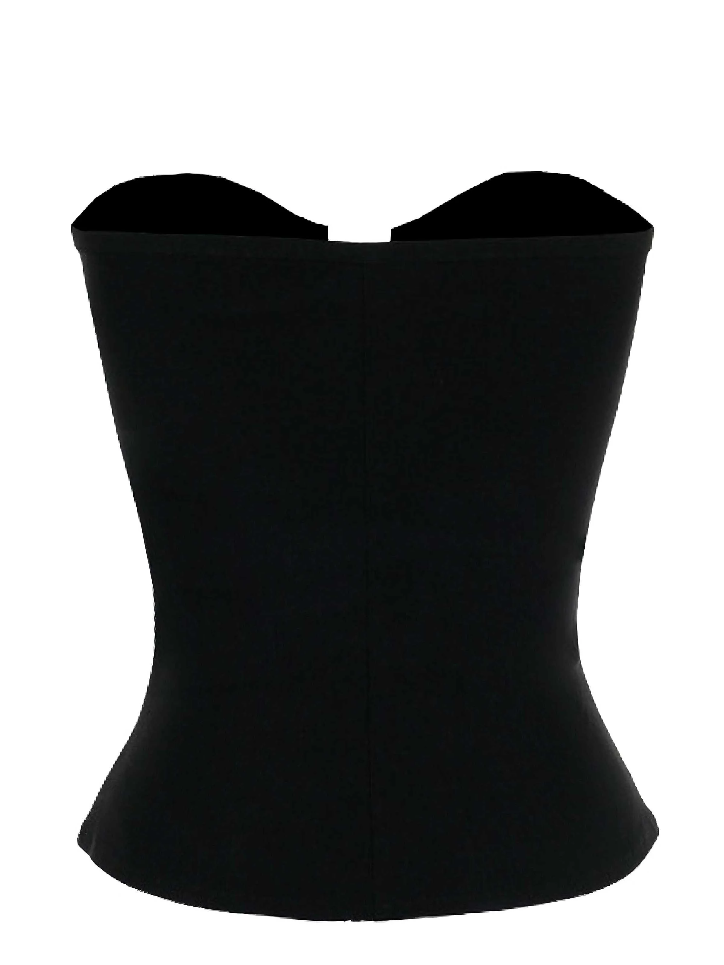 Black 1980s Punk Studded Corset Top - Image 2