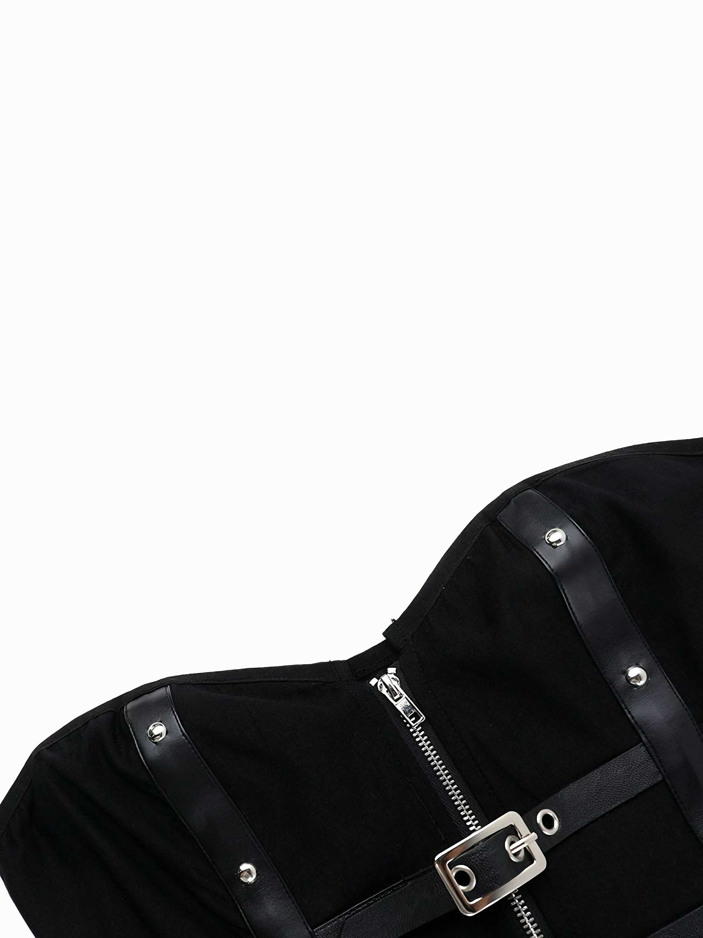 Black 1980s Punk Studded Corset Top - Image 5