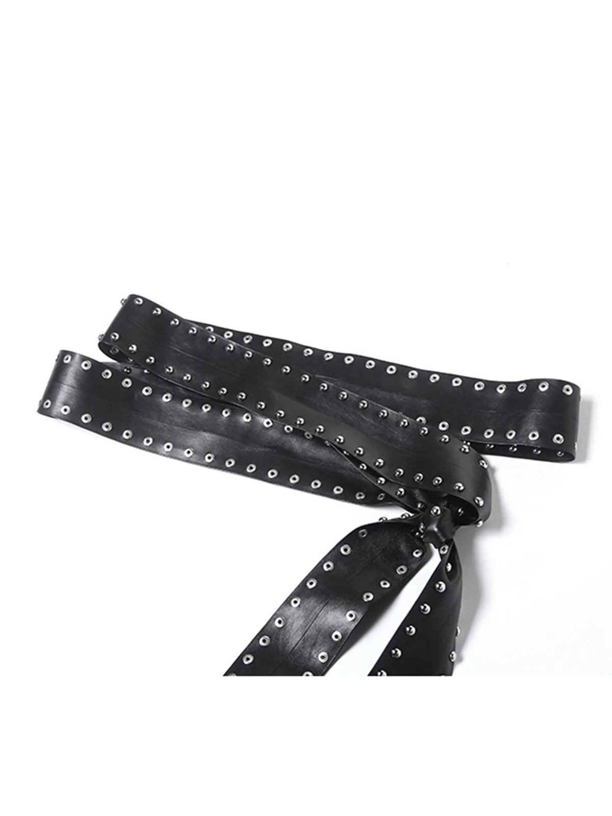 Black 1980s Steampunk Bootcut Rivet Pants - Image 6