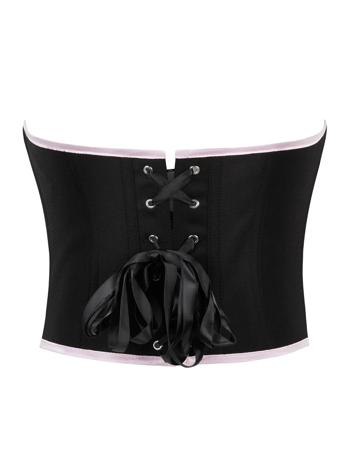 Black 1980s Steampunk Bowknots Bandeau Corset - Image 3