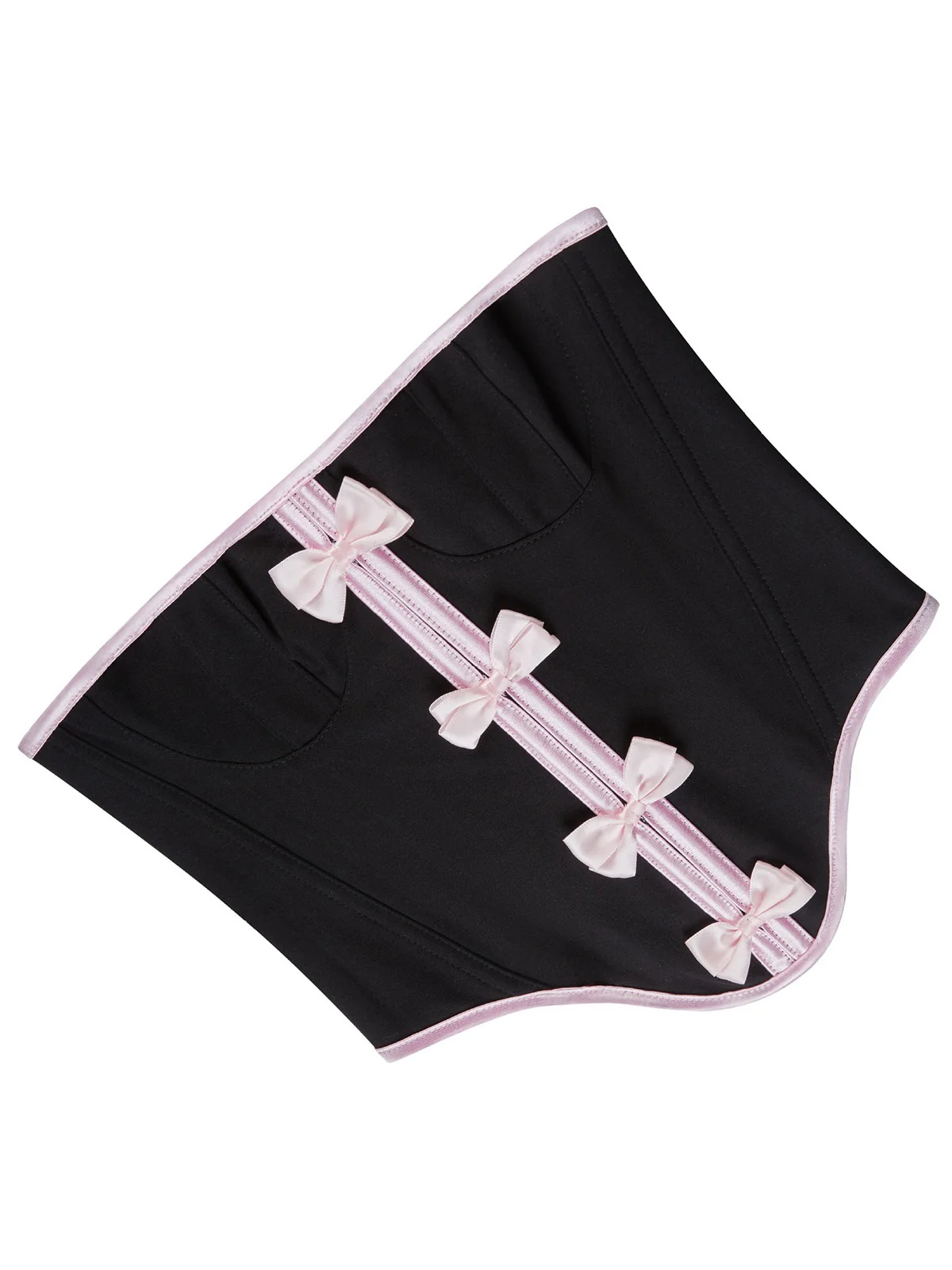 Black 1980s Steampunk Bowknots Bandeau Corset - Image 4