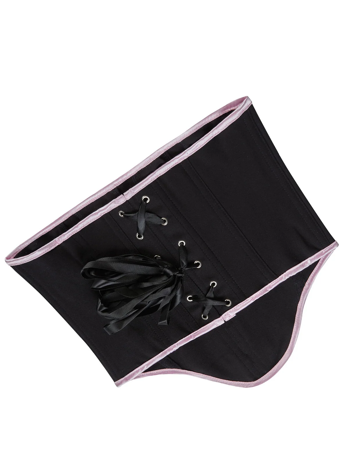 Black 1980s Steampunk Bowknots Bandeau Corset - Image 5
