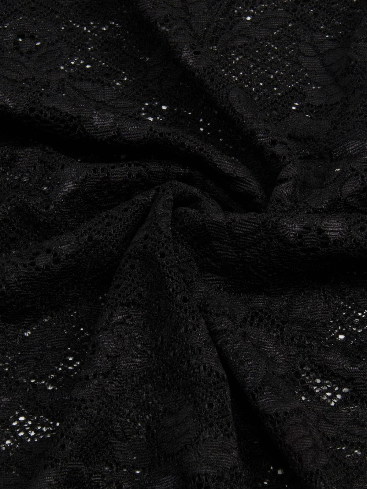 Black 1980s V-Neck Floral Lace Hooded Dress - Image 4