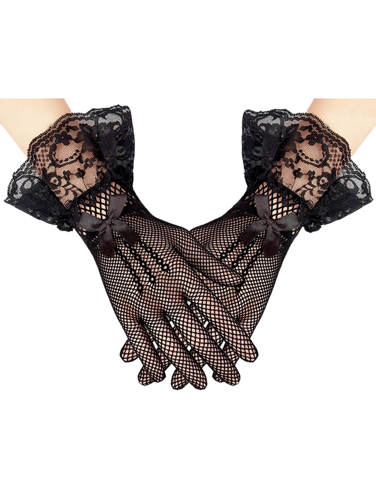 Black Feather Fascinator Hat With Veil & Necklace & Gloves - Image 2