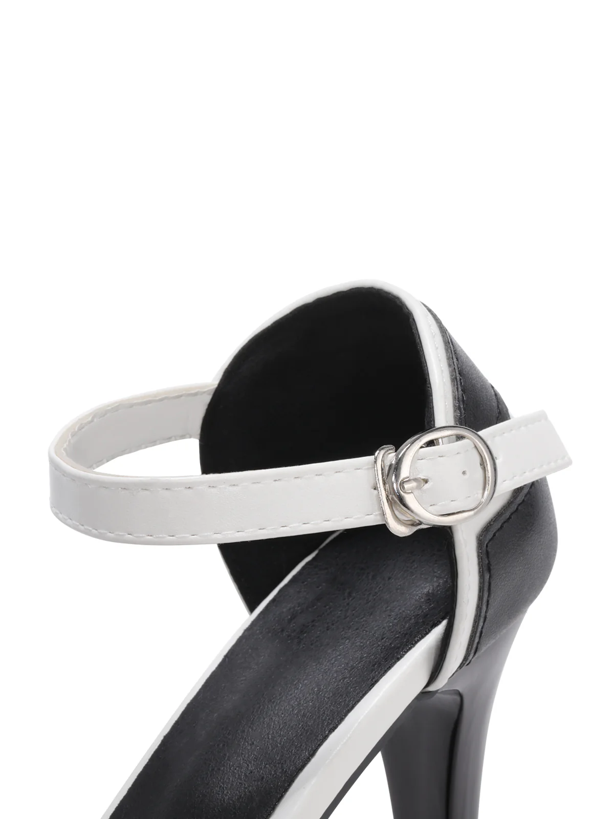 Black Fish Mouth Buckle High Heels Shoes - Image 4
