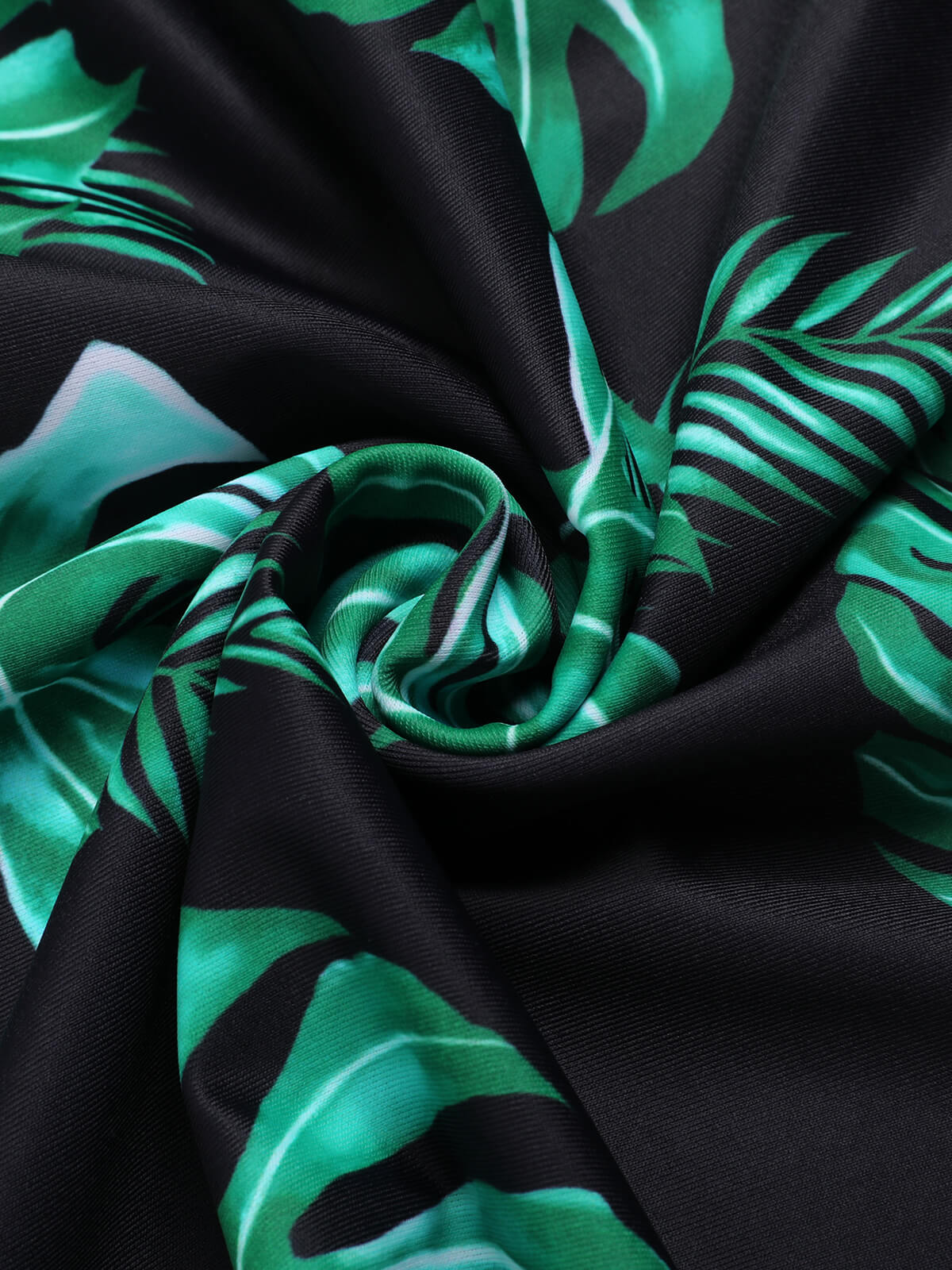 Black & Green 1950s Tropical Skirted Swimsuit - Image 6