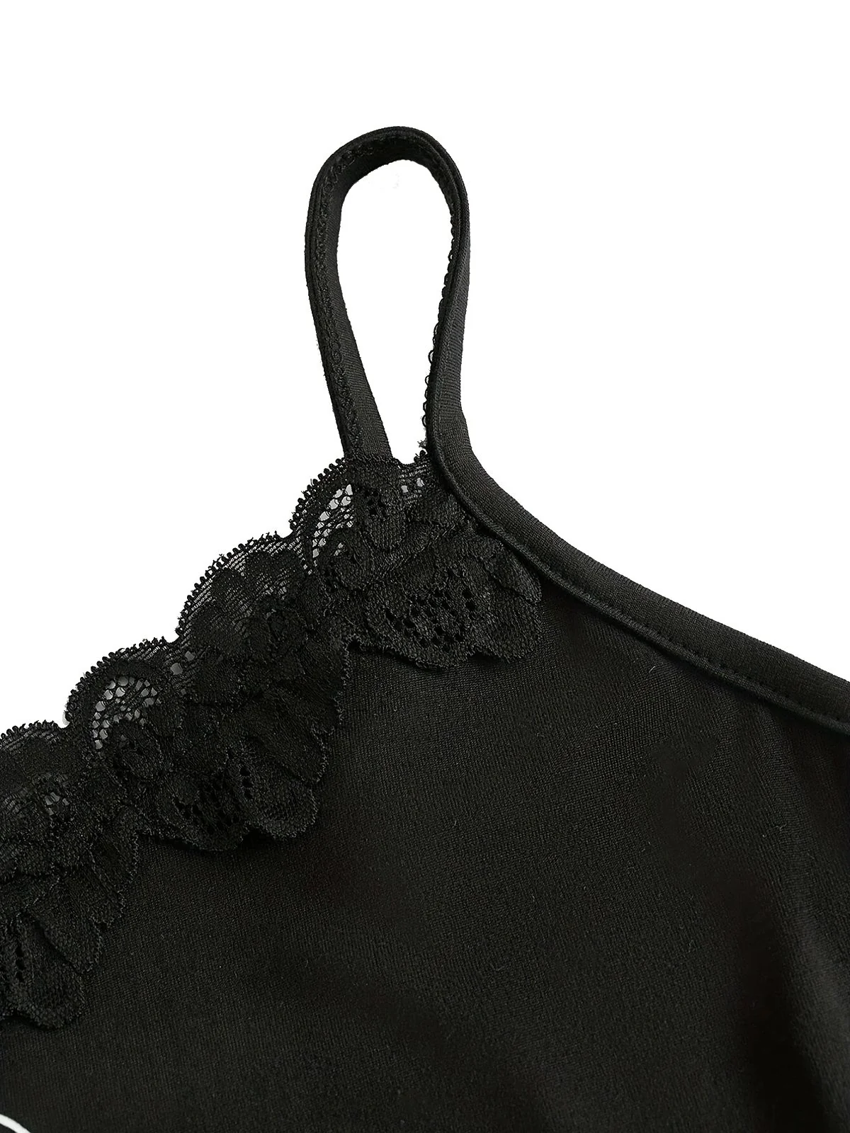 Black Halloween Cross Rhinestone Camisole - Image 4