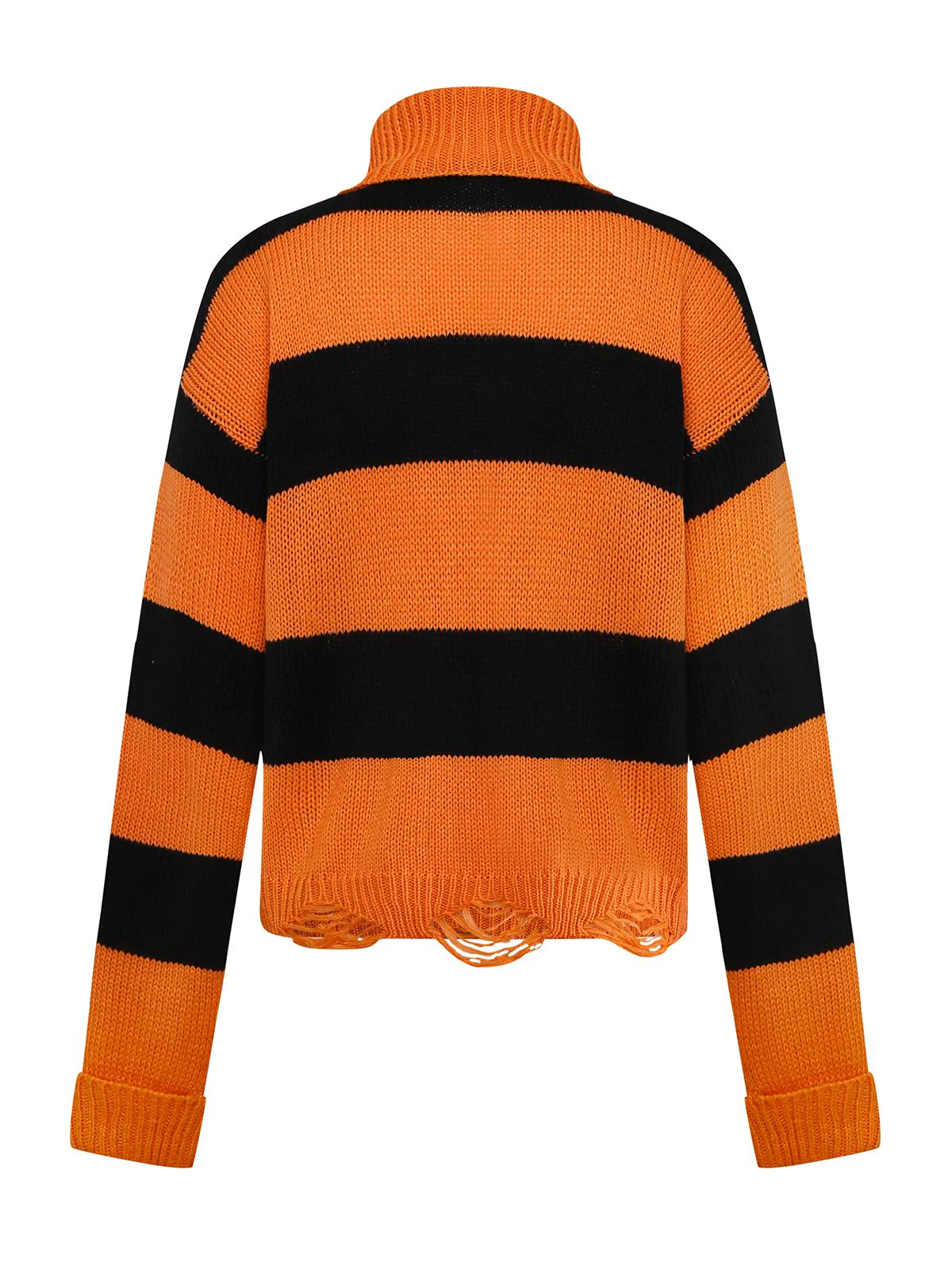 Black & Orange 1950s Halloween Bat Applique Knit Sweater - Image 2