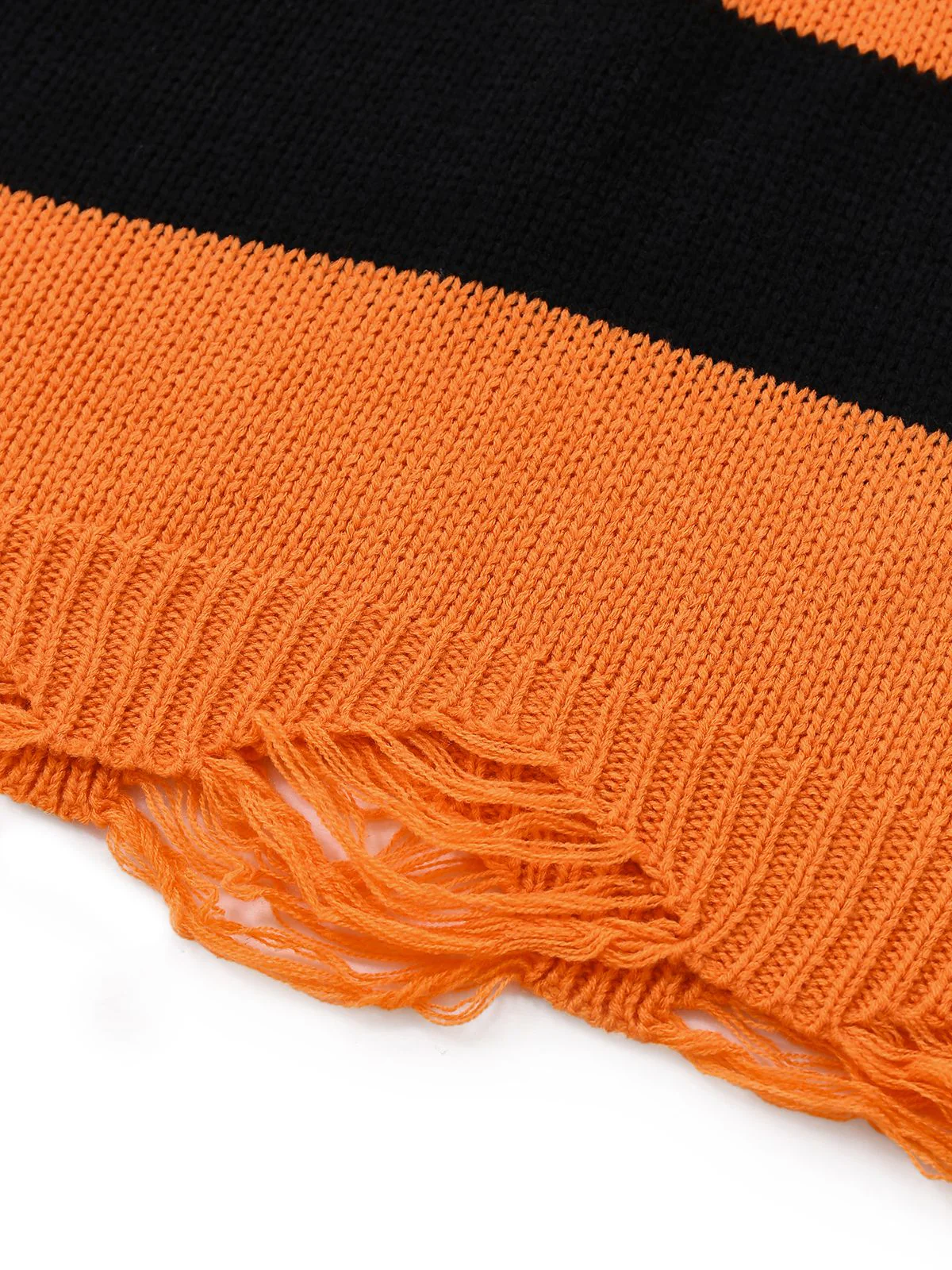 Black & Orange 1950s Halloween Bat Applique Knit Sweater - Image 6