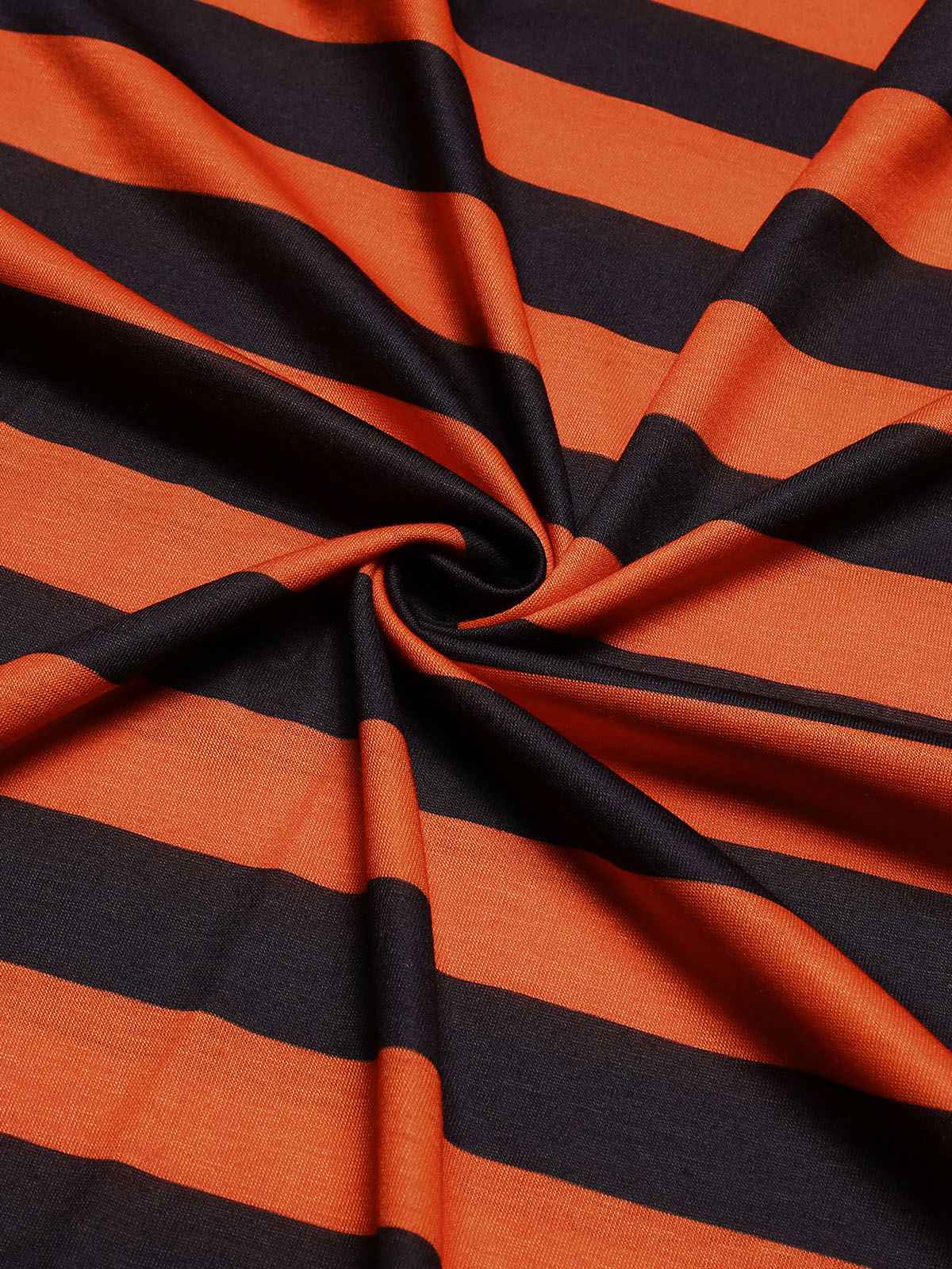 Black & Orange 1970s Stripes Colorblock Dress - Image 4
