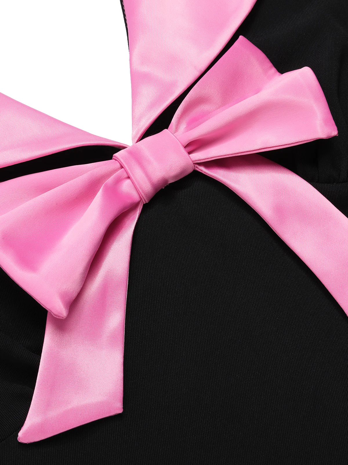 Black & Pink 1930s Bow Lapel Jumpsuit - Image 5