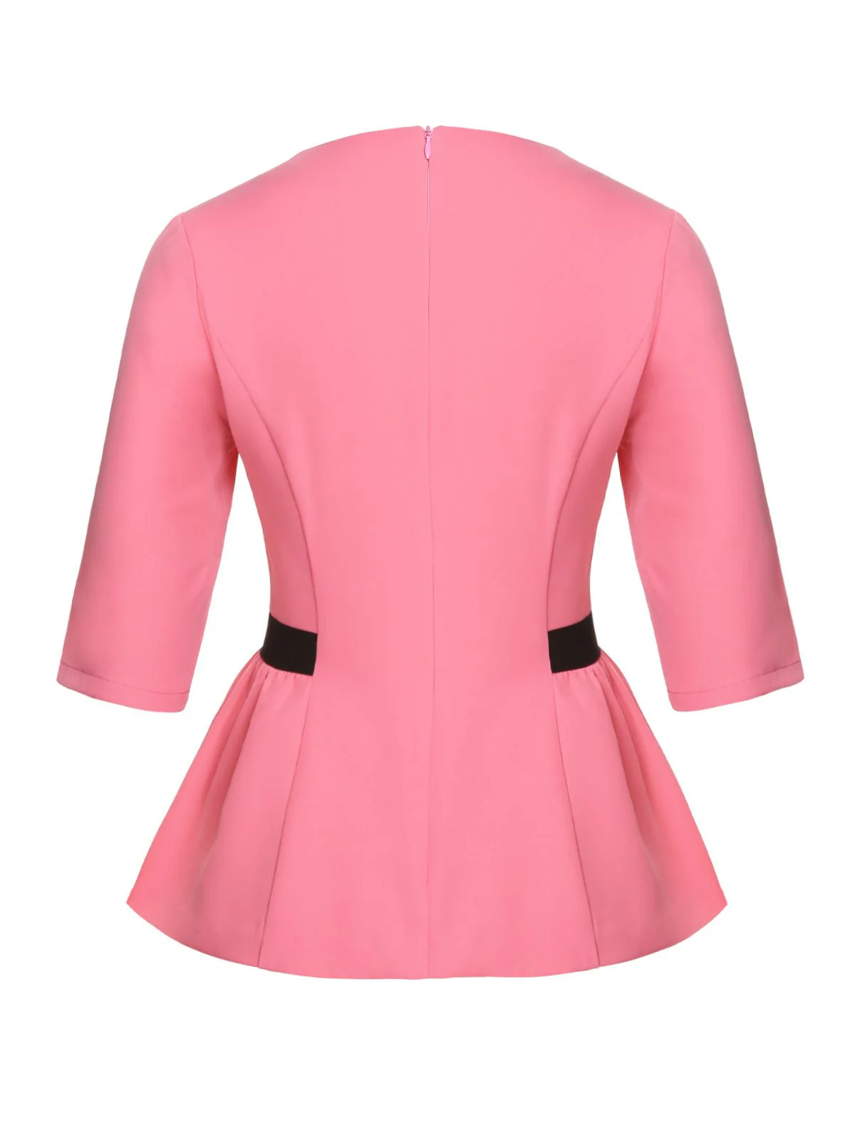 Black & Pink 1960s Bow Waist Patchwork Top - Image 4