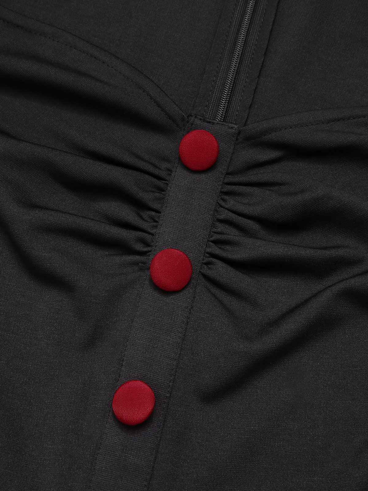Black&Red 1950s Christmas Snowflake Mesh Dress - Image 6