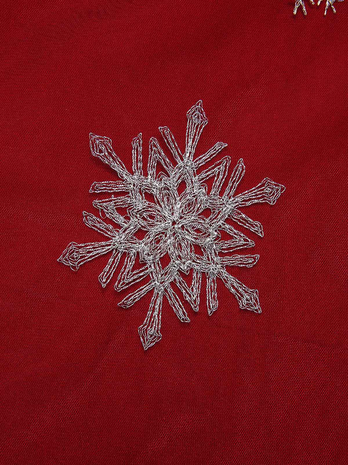 Black&Red 1950s Christmas Snowflake Mesh Dress - Image 7