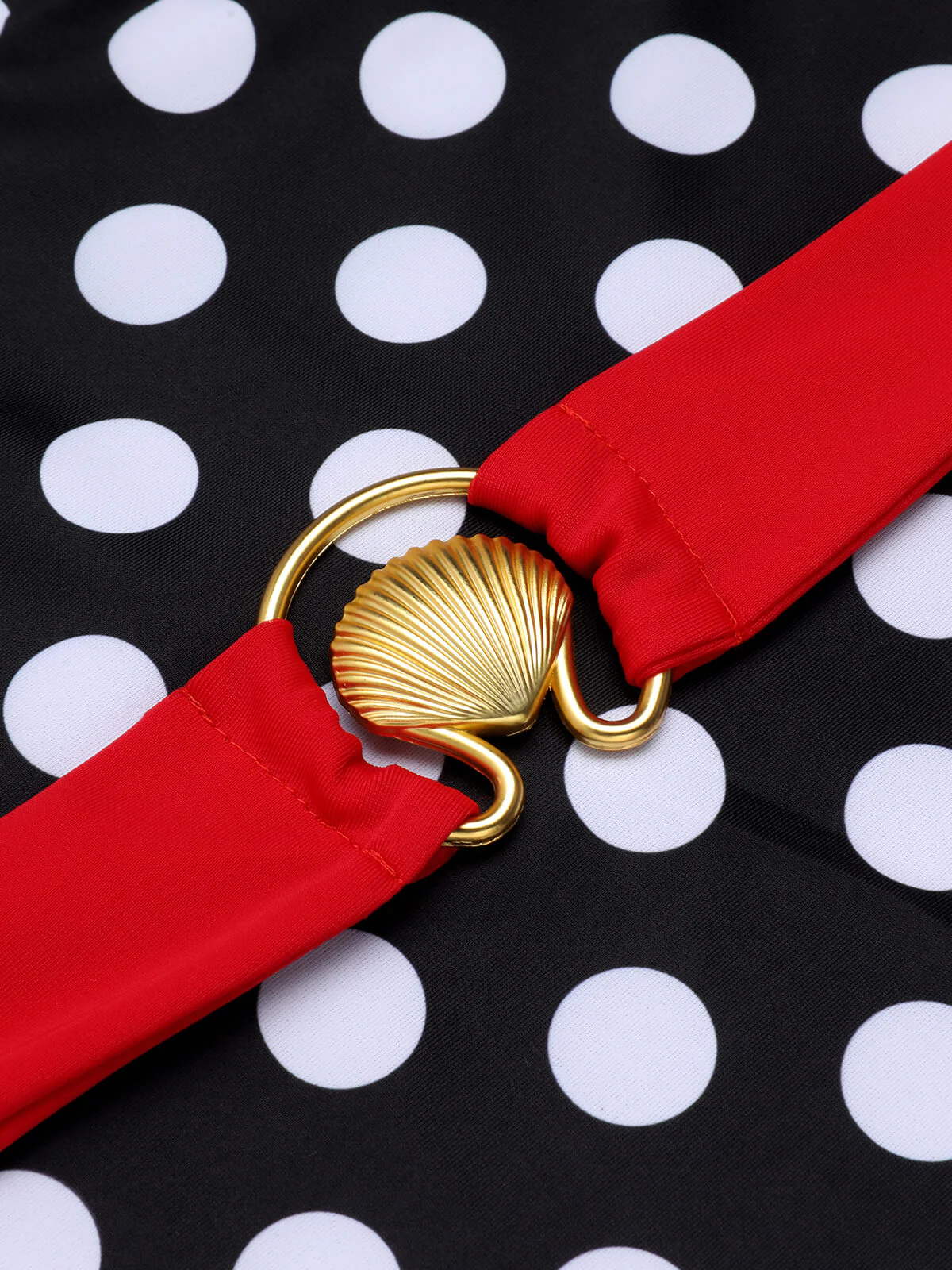 Black & Red 1950s Dots Halter Swimsuit - Image 7
