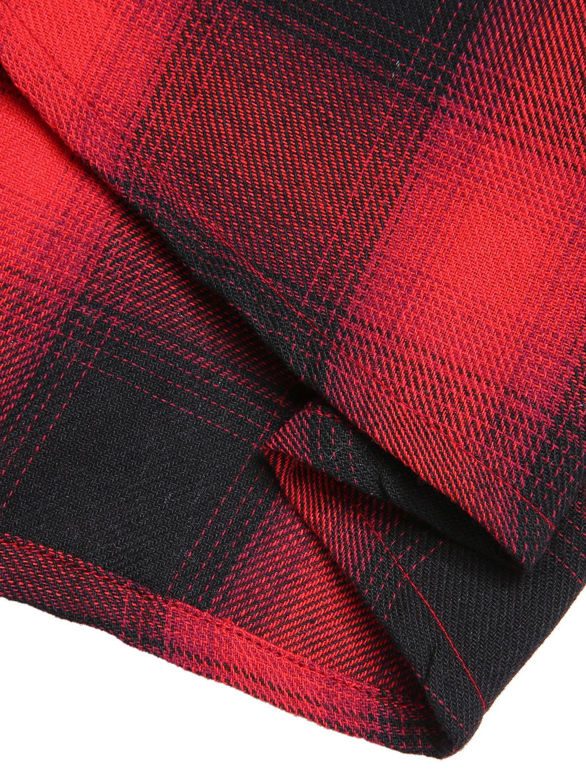 Black&Red 1950s Gingham Plaid Button Lapel Dress - Image 6