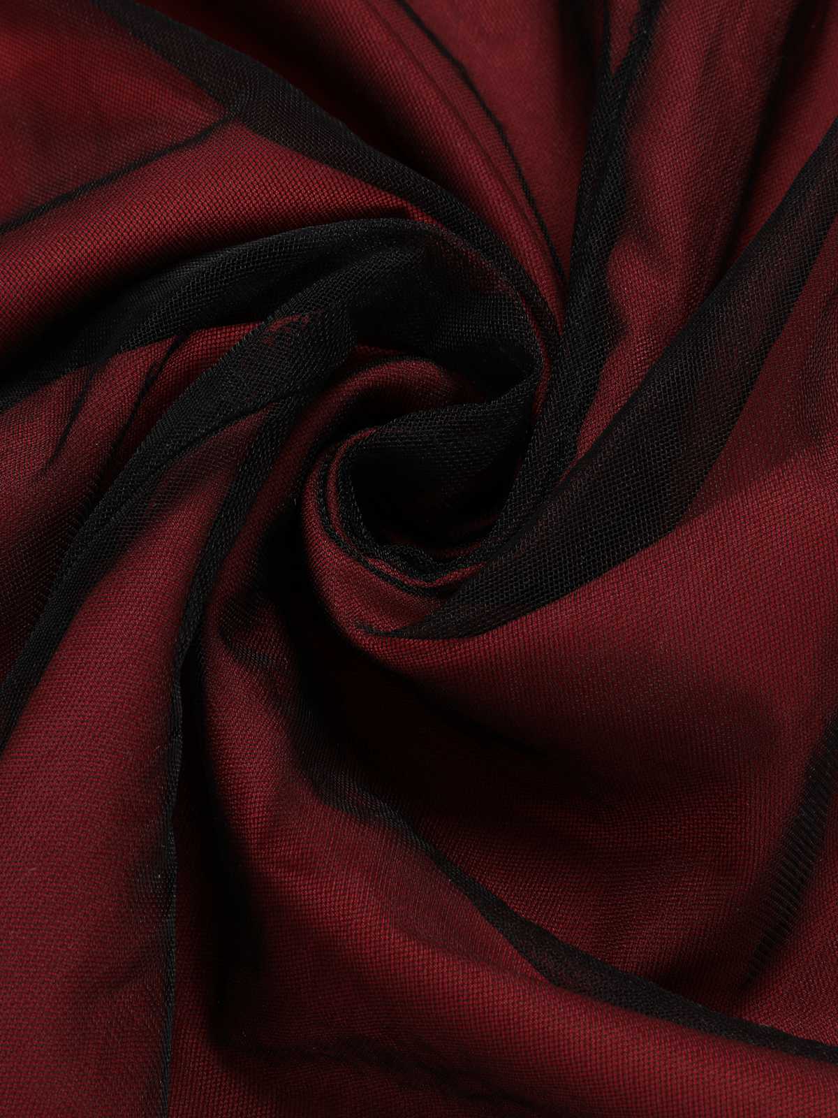 Black & Red 1950s Bat Mesh Dress - Image 5