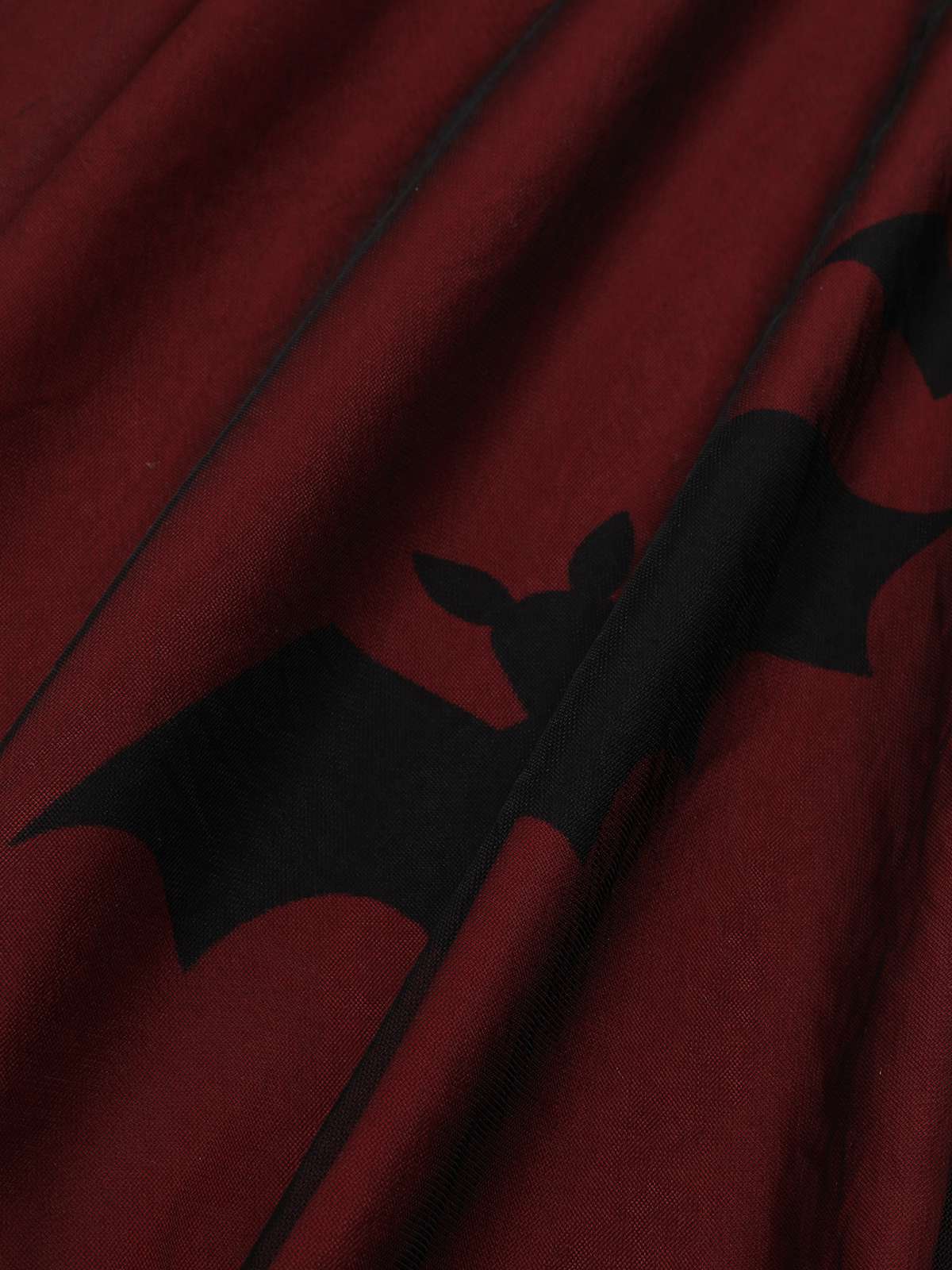 Black & Red 1950s Bat Mesh Dress - Image 7