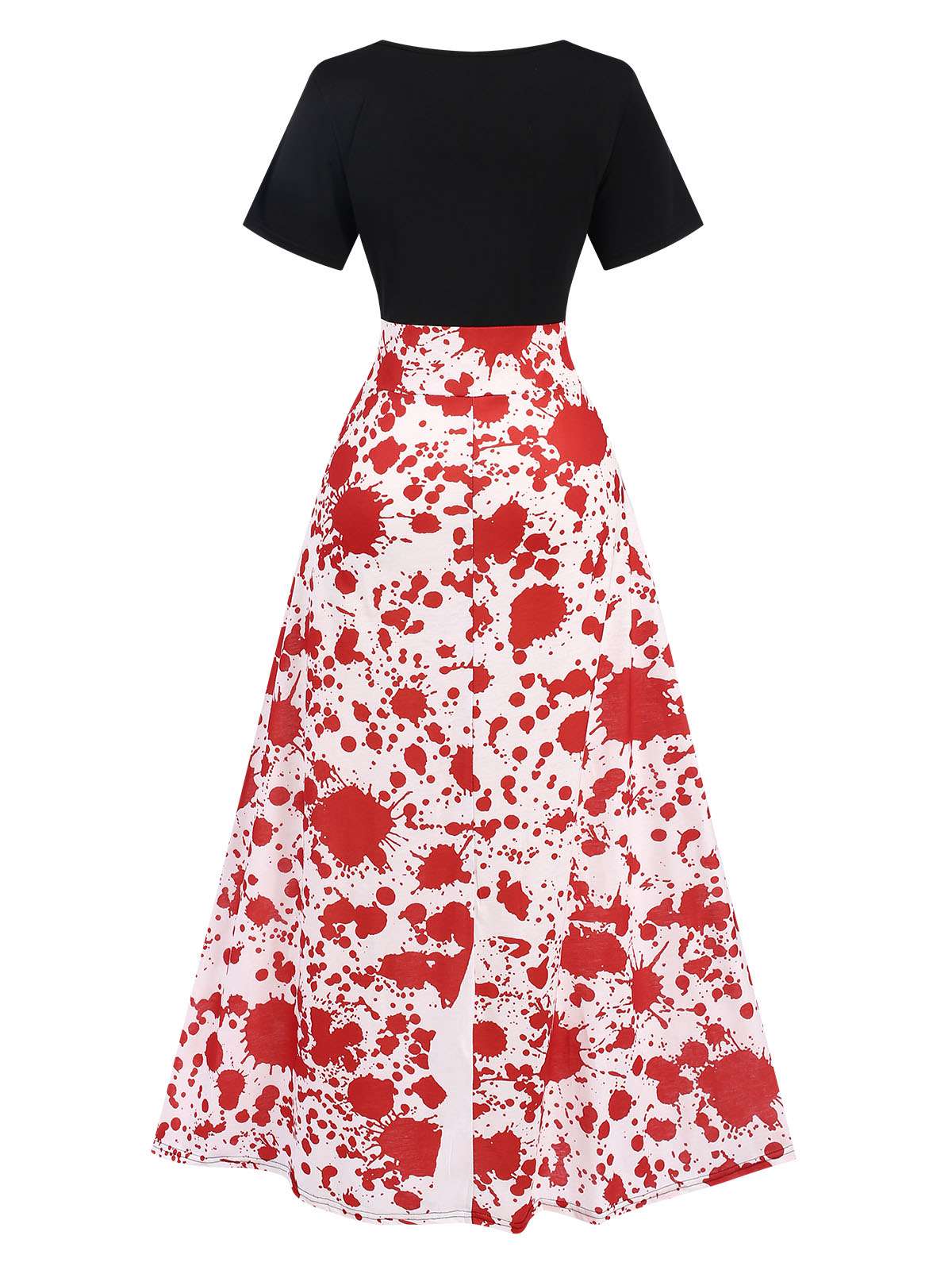Black & Red 1950s Halloween Blood Stain Dress - Image 3