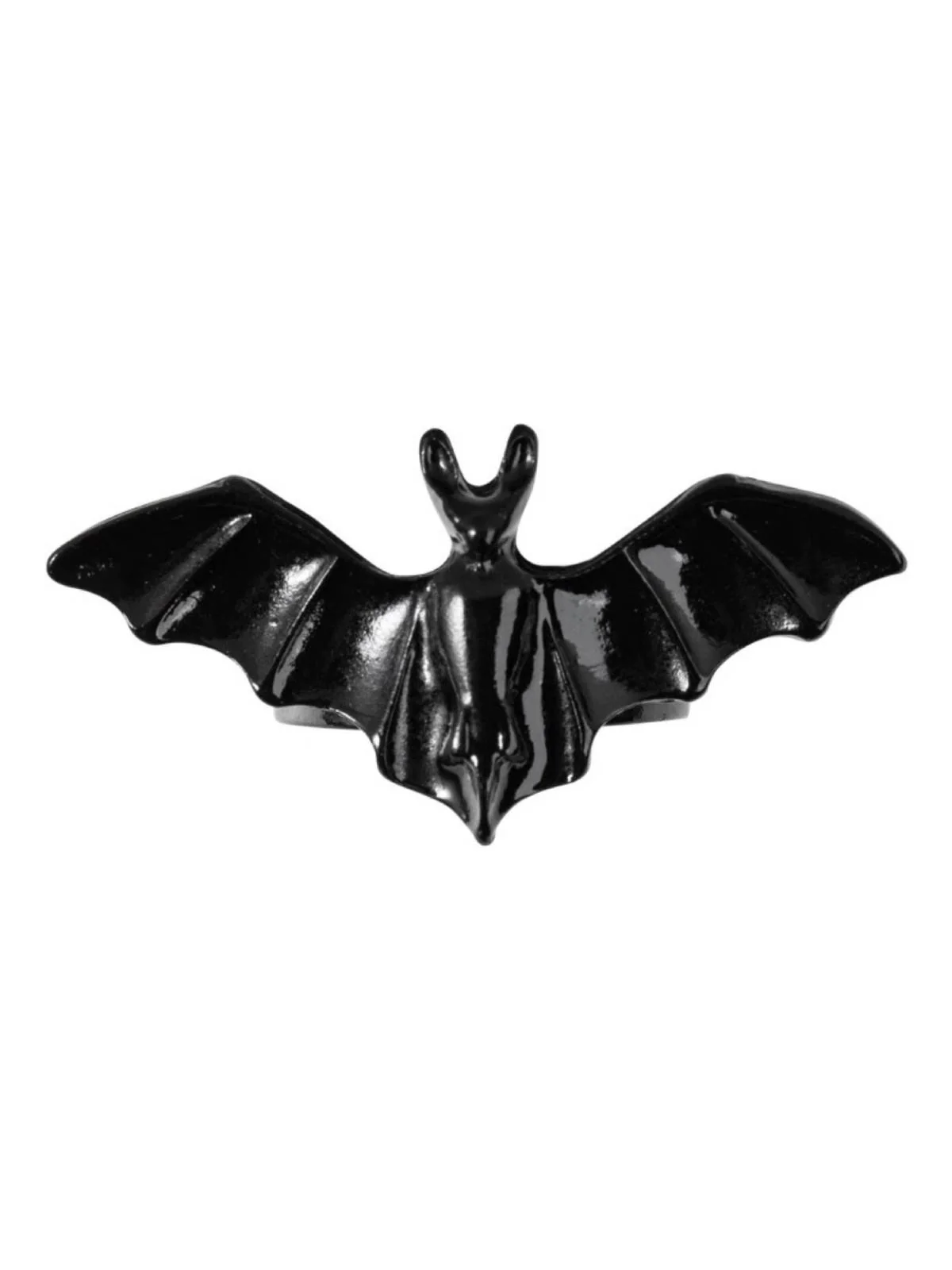 Black Retro Bat Alloy Ring - Image 5