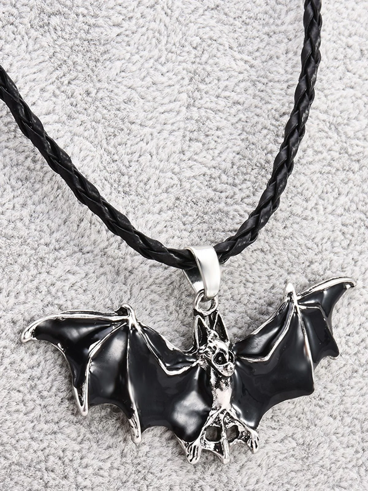 Black Retro Halloween Bat Necklace - Image 4