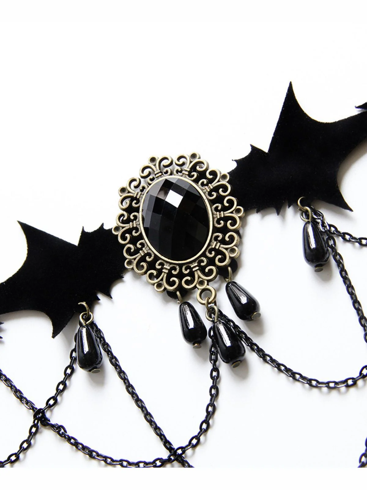 Black Retro Halloween Gemstone Necklace - Image 2