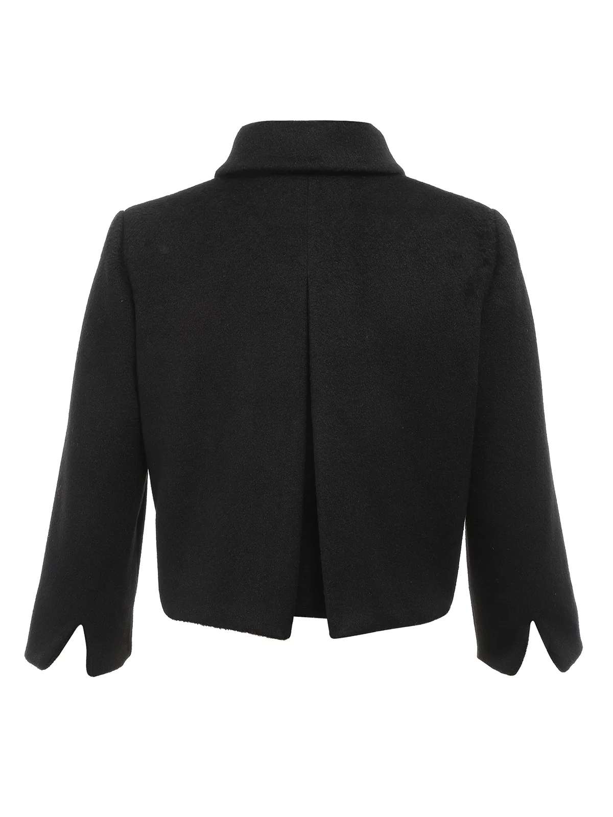 Black 1950s Retro Woolen Wrap Bolero Jacket - Image 3