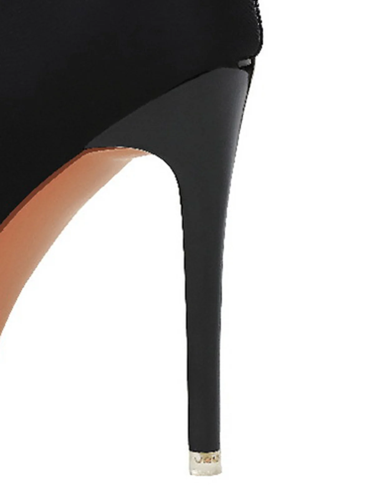 Black Rhinestone Satin Pointed Toe Stiletto Heels - Image 6