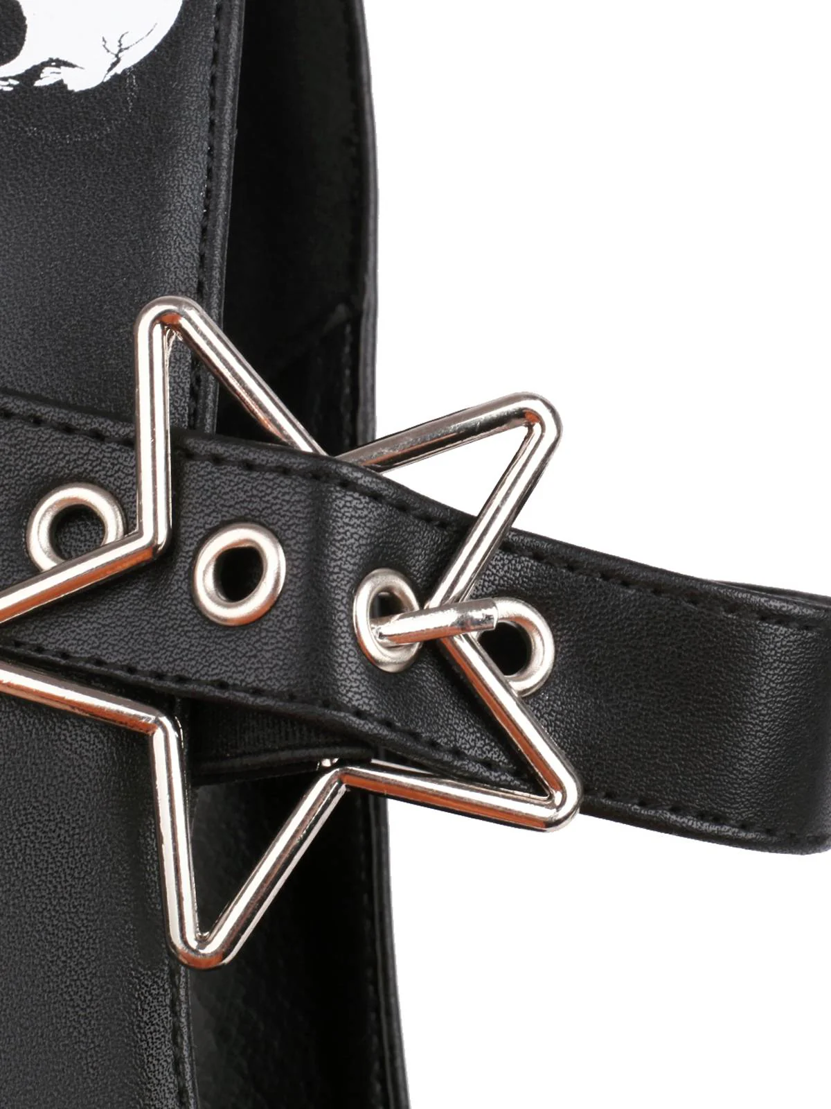Black Skull Buckle Strap Platform Chunky Shoes - Image 13