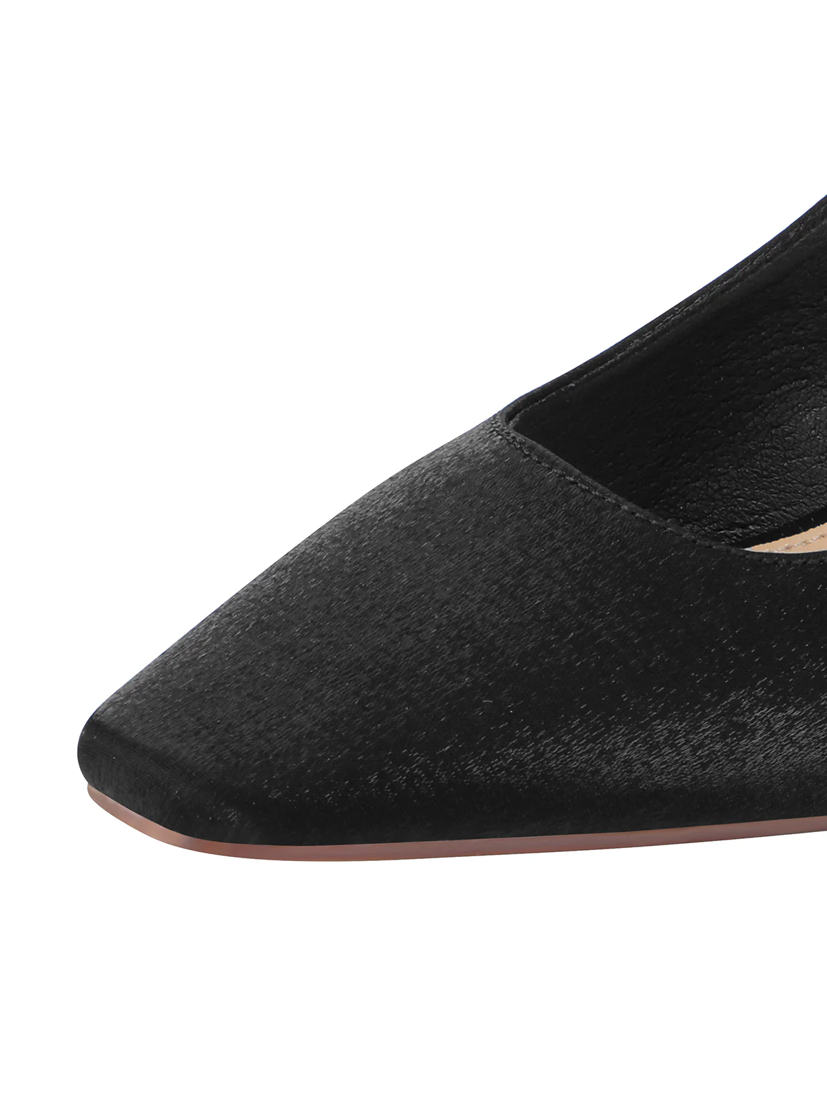 Black Velvet Satin Pearl Chunky Heel Shoes - Image 4