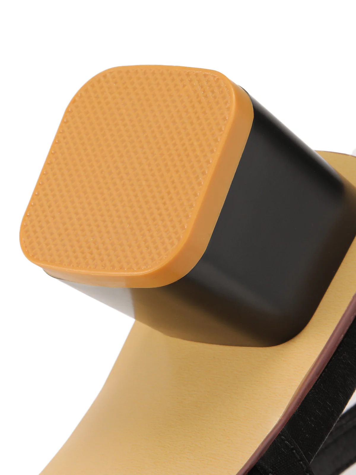 Black Velvet Satin Pearl Chunky Heel Shoes - Image 6