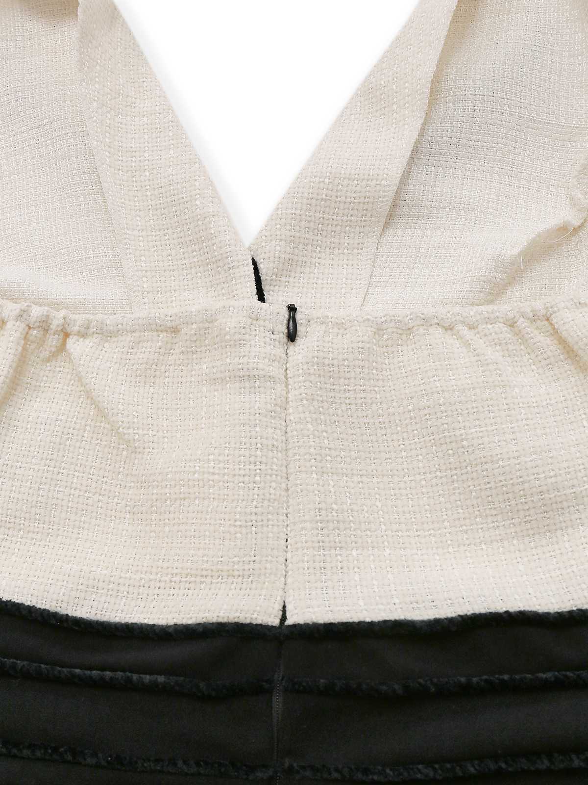 Black & White 1930s Contrast Notched Collar Jumpsuit - Image 4
