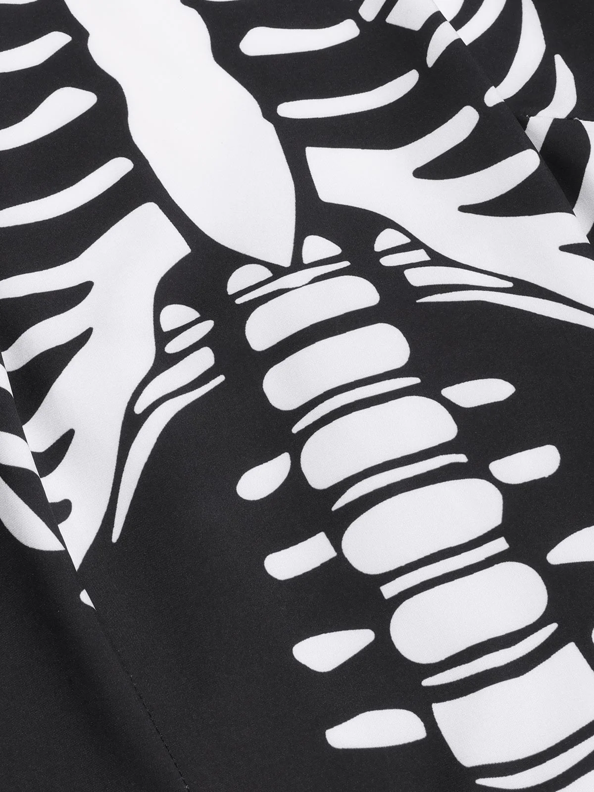 Black & White 1930s Halter Skull Mesh Fishtail Dress - Image 6