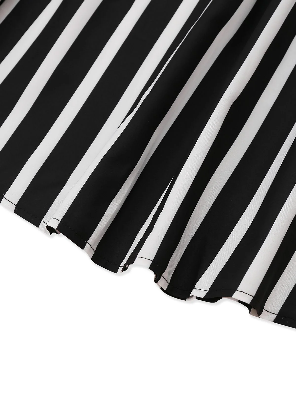Black & White 1930s Striped High Rise Long Skirt - Image 5